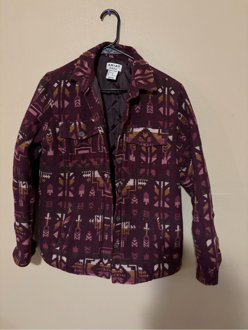 Ariat Women’s Burgundy Patterned Button-Up Jacket